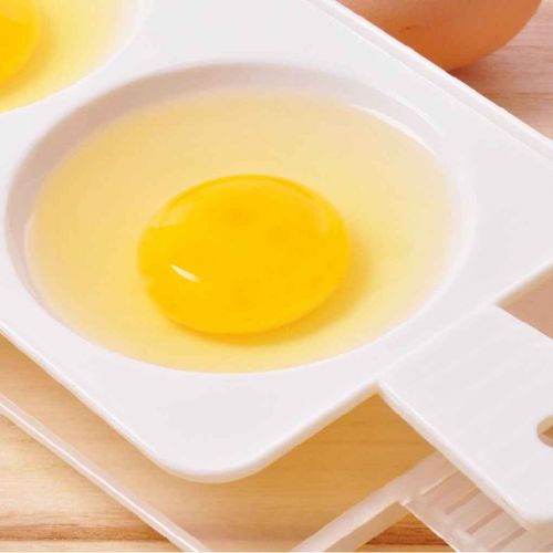  Fighting 2Poachies Egg-Poaching Plastic Egg Cooker Microwave Egg Boiler Egg Boiler Kitchen Tool (Random Color)