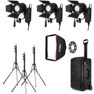 Fiilex P3 Color K300 3-Light Kit with Stands, Barndoors, Softbox, and Case