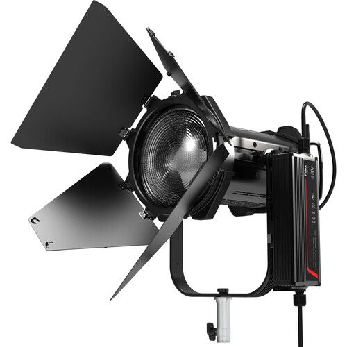  Fiilex Q8 Color Cinematic LED Fresnel Light with LumenRadio, Barndoors & PSU