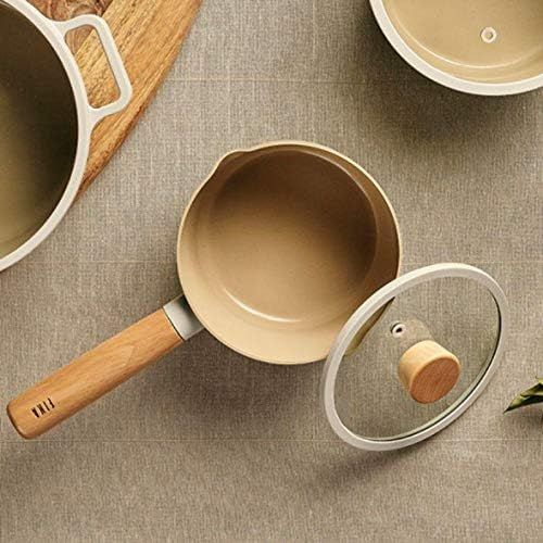  NEOFLAM FIKA Milk Pan for Stovetops and Induction Wood Handle and Glass Lid Made in Korea (6 / 1.5qt)