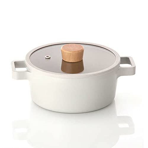  Fika NEOFLAM Mini Petit Pot for Stovetops and Induction Wood knob and Glass Lid Made in Korea (7 inch / 1.6qt)