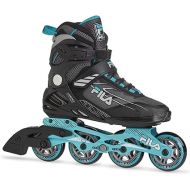 Legacy Pro 80 Inline Skates | FILA 80mm (82A Indoor/Outdoor) Wheels | ABEC-5 Bearings | Comfortable Unisex Skates with Air Flow Ventilated Technology | Black/Purple, Women 7
