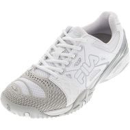 Fila Women's Cage Delirium Tennis Shoes (White/Vapor Blue/Metallic Silver) (6.5 B(M) US)