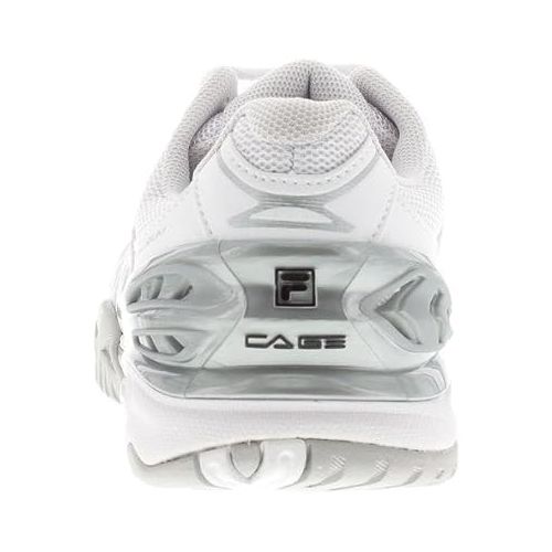  Fila Women's Cage Delirium Tennis Shoes (White/Vapor Blue/Metallic Silver) (6.5 B(M) US)