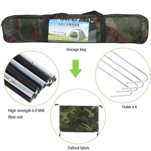  Filfeel Campingzelt, Outdoor Camping Zelt Camouflage 2 Personen UV Schutz wasserdichte Familie Reise Dome Wasserdicht Festival Wandern Klappzelte mit Tragbaren Tragetasche