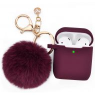 Filoto Case for Airpods, Airpod Case Cover for Apple Airpods 2&1 Charging Case, Cute Air Pods Silicone Protective Accessories Cases/Keychain/Pompom, Best Gift for Girls and Women,