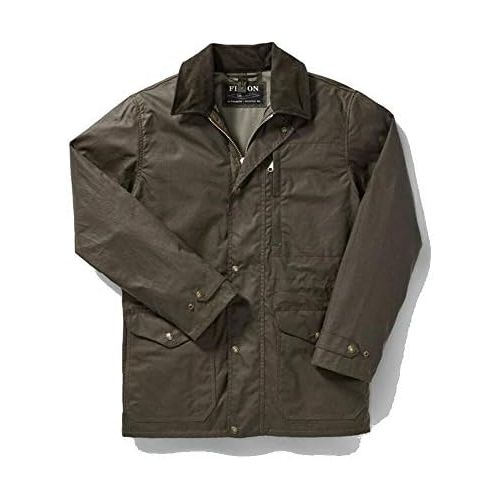 필슨 Filson Mens Cover Cloth Mile Marker Coat, Otter Green, XL