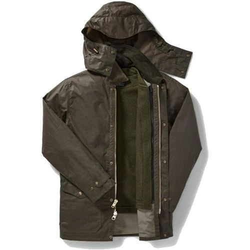 필슨 Filson Mens Cover Cloth Mile Marker Coat, Otter Green, XL