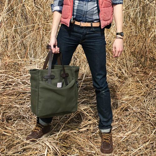 필슨 Filson Rugged Twill Tote Bag Without Zipper Navy