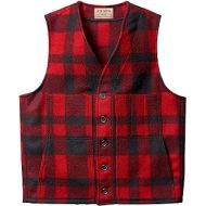 Filson Mens Mackinaw Wool Vest, Red Black, XS