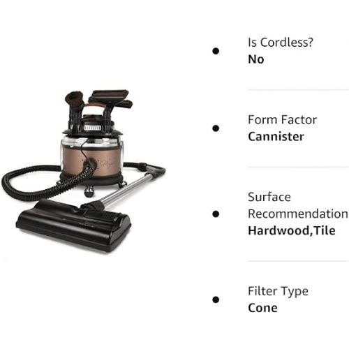  Filter Queen Majestic Surface Cleaner, Bronze, Canister Vacuum with Bagless Cyclonic Action, The Ultimate All-in-One Cleaning Machine