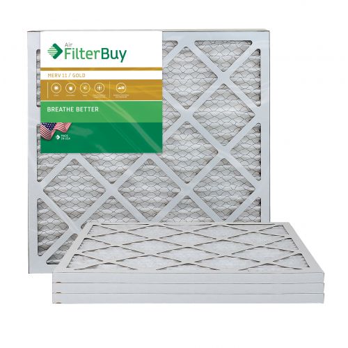  FilterBuy AFB Gold MERV 11 20x20x1 Pleated AC Furnace Air Filter. Pack of 4 Filters. 100% produced in the USA.