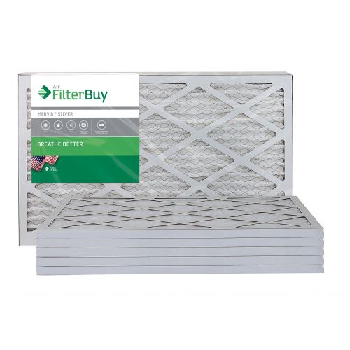  FilterBuy AFB Silver MERV 8 14x20x1 Pleated AC Furnace Air Filter. Pack of 6 Filters. 100% produced in the USA.