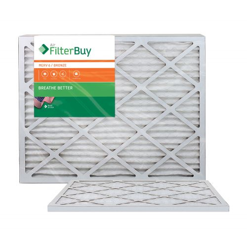  FilterBuy AFB Bronze MERV 6 20x25x1 Pleated AC Furnace Air Filter. Pack of 2 Filters. 100% produced in the USA.