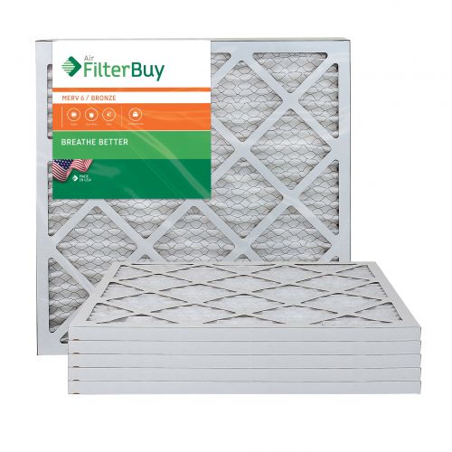  FilterBuy AFB Bronze MERV 6 20x20x1 Pleated AC Furnace Air Filter. Pack of 6 Filters. 100% produced in the USA.