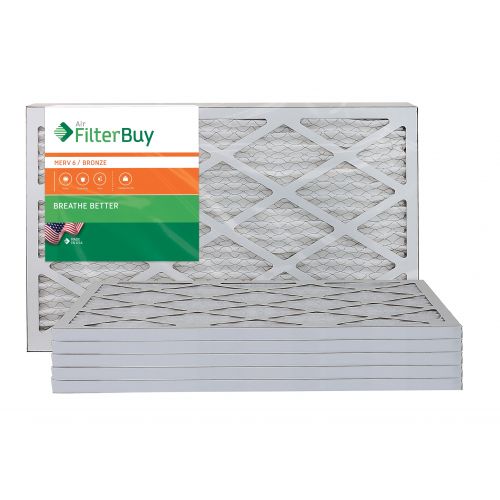  FilterBuy AFB Bronze MERV 6 12x20x1 Pleated AC Furnace Air Filter. Pack of 6 Filters. 100% produced in the USA.