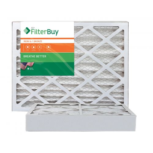  FilterBuy AFB Bronze MERV 6 16x25x4 Pleated AC Furnace Air Filter. Pack of 2 Filters. 100% produced in the USA.