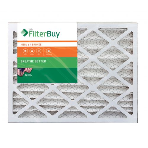  FilterBuy AFB Bronze MERV 6 16x25x4 Pleated AC Furnace Air Filter. Pack of 2 Filters. 100% produced in the USA.