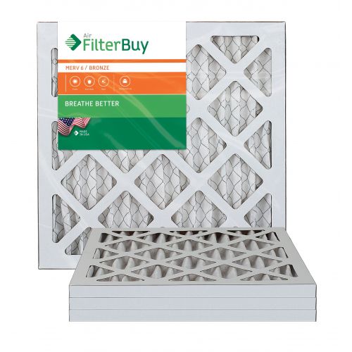  FilterBuy AFB Bronze MERV 6 18x18x1 Pleated AC Furnace Air Filter. Pack of 4 Filters. 100% produced in the USA.
