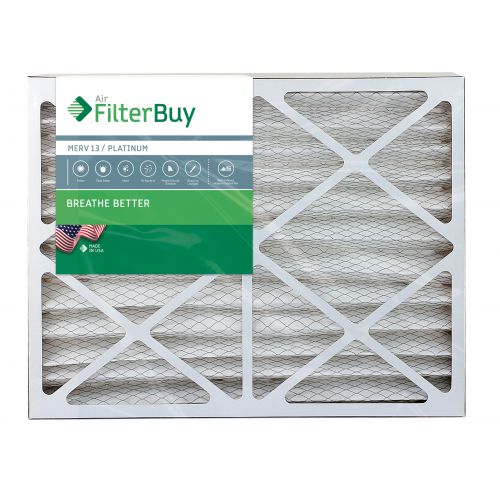  FilterBuy AFB Platinum MERV 13 20x25x4 Pleated AC Furnace Air Filter. Pack of 2 Filters. 100% produced in the USA.