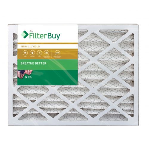 FilterBuy AFB Gold MERV 11 20x25x2 Pleated AC Furnace Air Filter. Pack of 6 Filters. 100% produced in the USA.