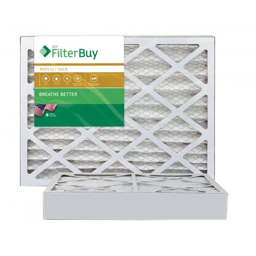  FilterBuy AFB Gold MERV 11 18x24x4 Pleated AC Furnace Air Filter. Pack of 2 Filters. 100% produced in the USA.