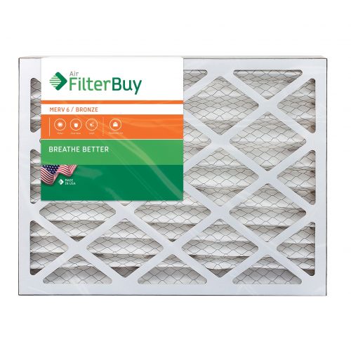  FilterBuy AFB Bronze MERV 6 16x25x2 Pleated AC Furnace Air Filter. Pack of 2 Filters. 100% produced in the USA.