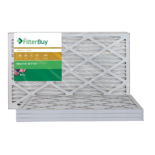  FilterBuy AFB Gold MERV 11 16x20x1 Pleated AC Furnace Air Filter. Pack of 4 Filters. 100% produced in the USA.