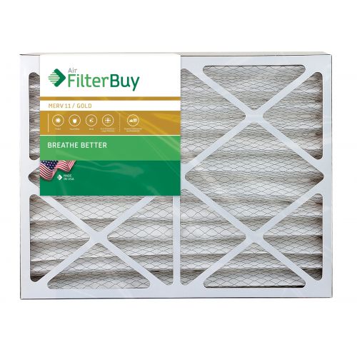  FilterBuy AFB Gold MERV 11 20x24x4 Pleated AC Furnace Air Filter. Pack of 2 Filters. 100% produced in the USA.