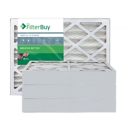  FilterBuy AFB Platinum MERV 13 20x20x4 Pleated AC Furnace Air Filter. Pack of 4 Filters. 100% produced in the USA.