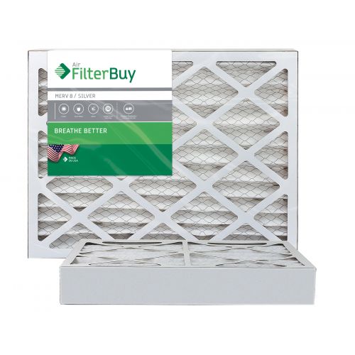  FilterBuy AFB Silver MERV 8 16x24x4 Pleated AC Furnace Air Filter. Pack of 2 Filters. 100% produced in the USA.