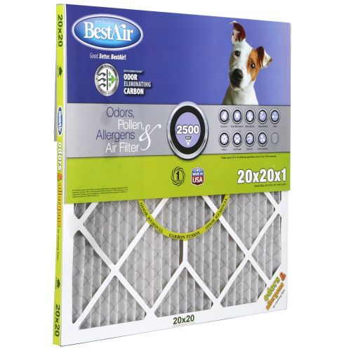  FilterBuy BestAir PF2020-1 Air Cleaning Furnace Filter, MERV 11, Carbon Infused to Neutralize Odor, For 1 Furnace Filter, 20 x 20 x 1, 6 Pack