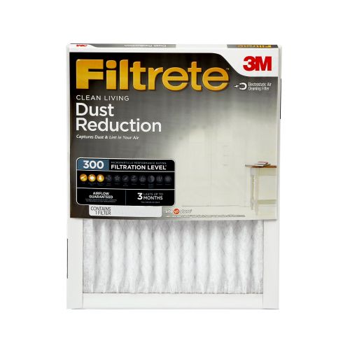  Filtrete Clean Living Dust Reduction HVAC Furnace Air Filter, 300 MPR, 20 x 24 x 1 inch, Pack of 4 Filters