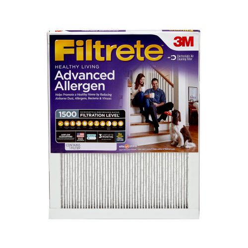  Filtrete 16x25x1, Healthy Living Advanced Allergen Reduction HVAC Furnace Air Filter, 1500 MPR, 1 Filter