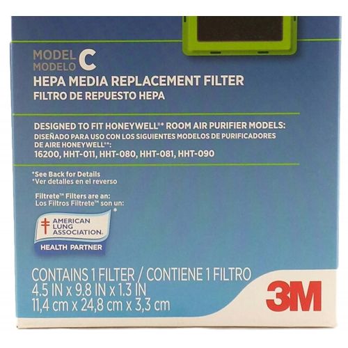  Filtrete #0560937 Room Air Purifier Replacement Filter Model C Fits Honeywell Models 16200, HHT-011, HHT-080, HHT-081 and HHT-090 Multipack - 2