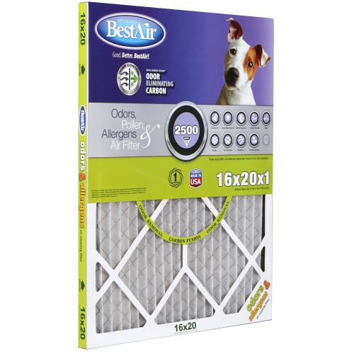  Filtrete BestAir PF1620-1 Air Cleaning Furnace Filter, MERV 11, Carbon Infused to Neutralize Odor, For 1 Furnace Filter, 16 x 20 x 1, 6 Pack