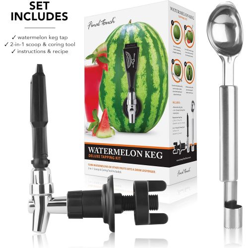  Final Touch Watermelon Keg Deluxe Tapping Kit with 2-in-1 Coring Tool with Scoop