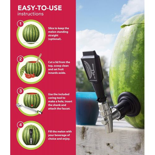  Final Touch Watermelon Keg Deluxe Tapping Kit with 2-in-1 Coring Tool with Scoop