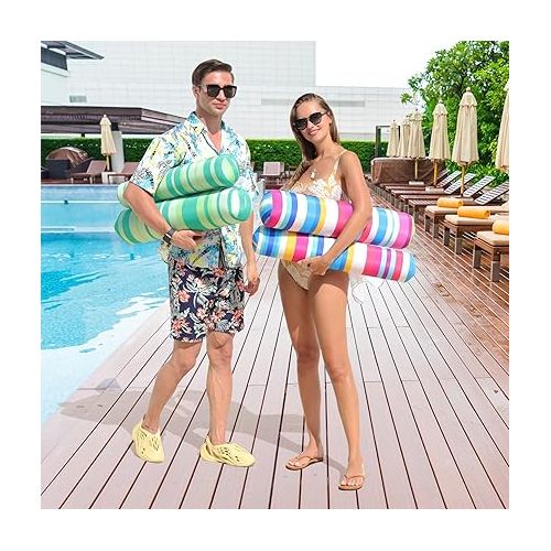  FindUWill 3 Pack Swimming Pool Floats Hammock, Inflatable Fabric Multi-Purpose Water Hammocks (Saddle, Lounge Chair, Hammock, Drifter), Pool Floaties Lounger for Adults Vacation