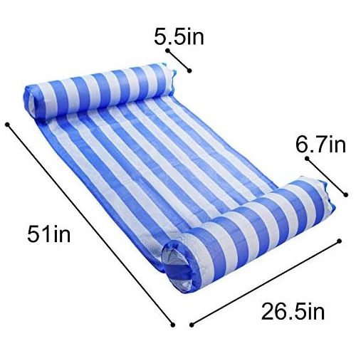  FindUWill 2-Pack Premium Swimming Pool Float Hammock, Multi-Purpose Inflatable Hammock (Saddle, Lounge Chair, Hammock, Drifter), Water Hammock Lounge