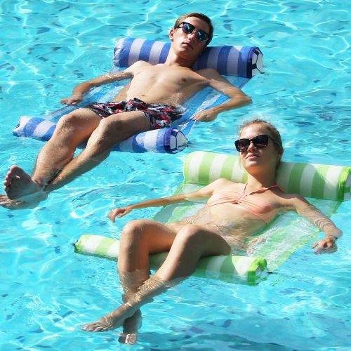  FindUWill 2-Pack Premium Swimming Pool Float Hammock, Multi-Purpose Inflatable Hammock (Saddle, Lounge Chair, Hammock, Drifter), Water Hammock Lounge