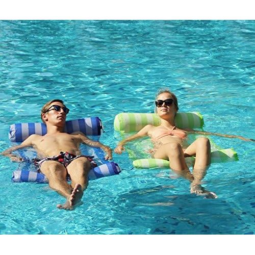  FindUWill Hammock Float Portable Swimming Pool Lounger with Inflatable Water Pillow (Colorful)