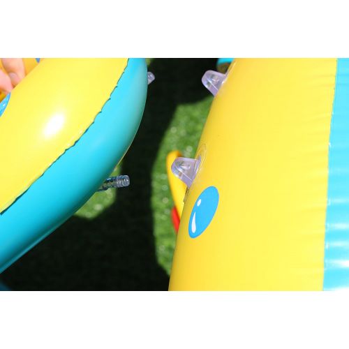  FindUWill Inflatable Baby Float-Pool Swimming Ring with Sun Canopy with Inflator Pump,Waterproof Carry Bag