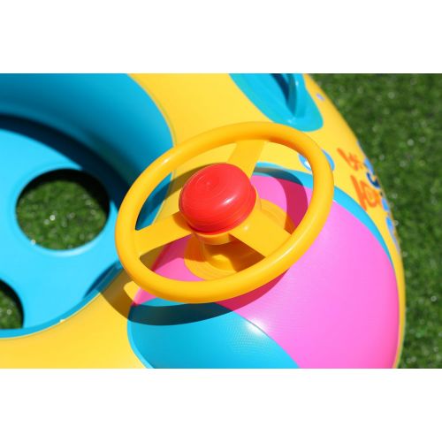  FindUWill Inflatable Baby Float-Pool Swimming Ring with Sun Canopy with Inflator Pump,Waterproof Carry Bag