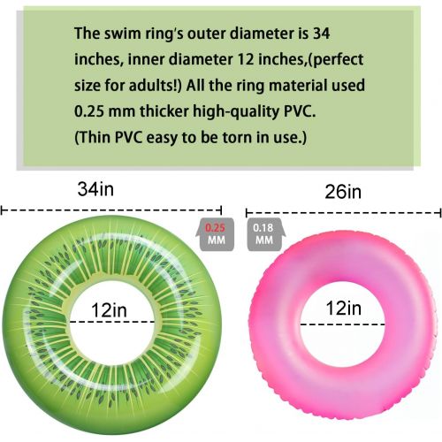  FindUWill Inflatable Pool Floats Swim Tubes Rings(3 Pack), Beach Swimming Party Toys for Kids Adults raft floaties Toddlers