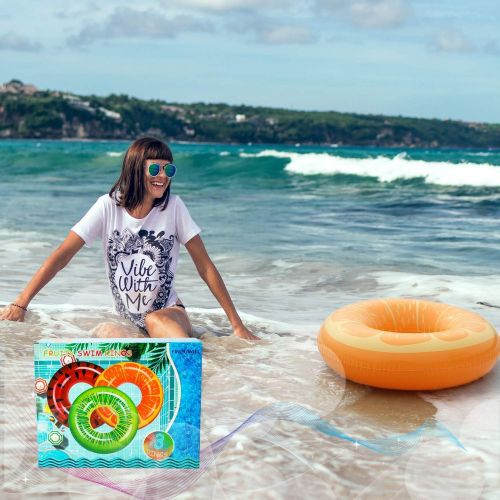  FindUWill Inflatable Pool Floats Swim Tubes Rings(3 Pack), Beach Swimming Party Toys for Kids Adults raft floaties Toddlers