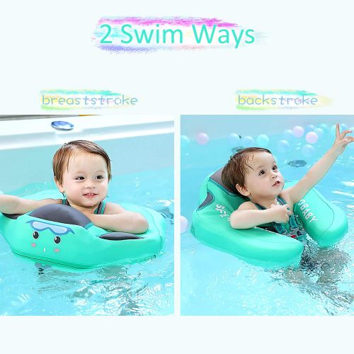  FindUWill Solid Swimming Float No Need to Inflatable Swimming Ring Safety PVC Children Swim Training (L, Blue)