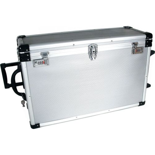  FindingKing 24 Trays Large Aluminum Rolling Jewelry Carrying Case