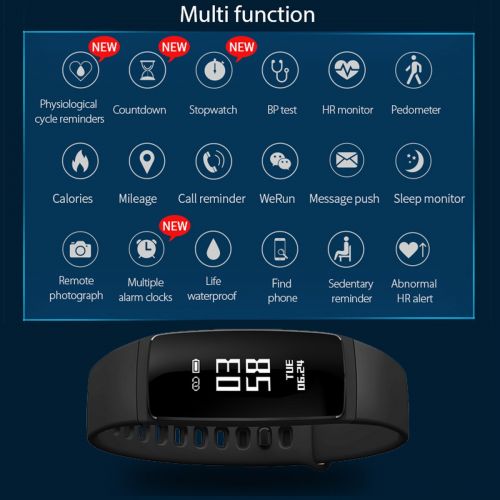  Findtime Fitness Tracker Watch Activity Tracker Heart Rate Monitor Blood Pressure Bluetooth Smart Bracelet for Android iOS