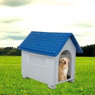 Fine Dog House Waterproof Ventilate Pet Kennel with Air Vents and Elevated Floor for Indoor Outdoor Use Pet Dog House